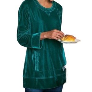 Soft Surroundings Velvet Shimmer Peruvian Top Sz L (BG)